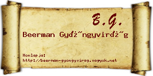 Beerman Gyöngyvirág névjegykártya